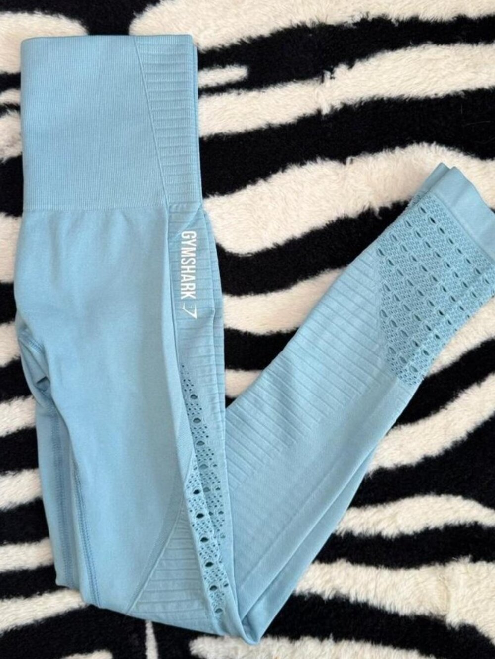 Gymshark Energy Seamless High Waisted Leggings - Sky Blue (XS) 